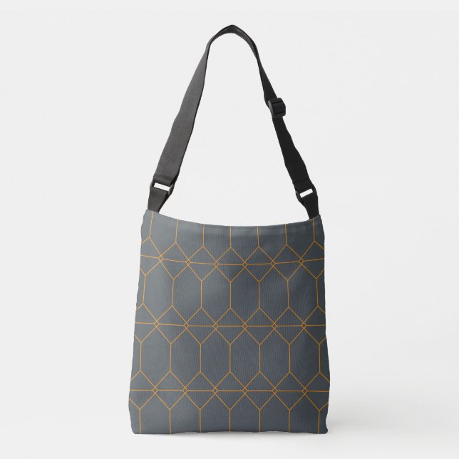 Bolsa Ajustável Verde, ouro, ilustração simples, retro, elegante (Frente)
