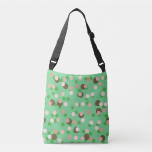 Bolsa Ajustável Verde, pêssego e bolinhas pontilhadas marrons