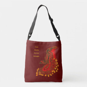Bolsa Ajustável Vermelho do dragão de China e design do ouro
