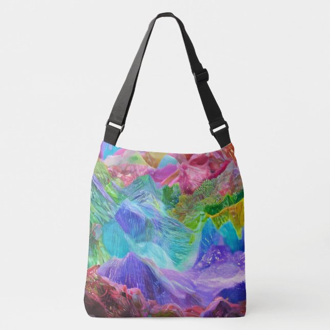 Bolsa Ajustável Vibrant Crystal Mountain Abstrato (Frente)
