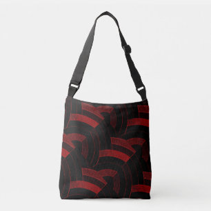 Bolsa Ajustável vigas vermelhas/pretas modernas contemporâneas