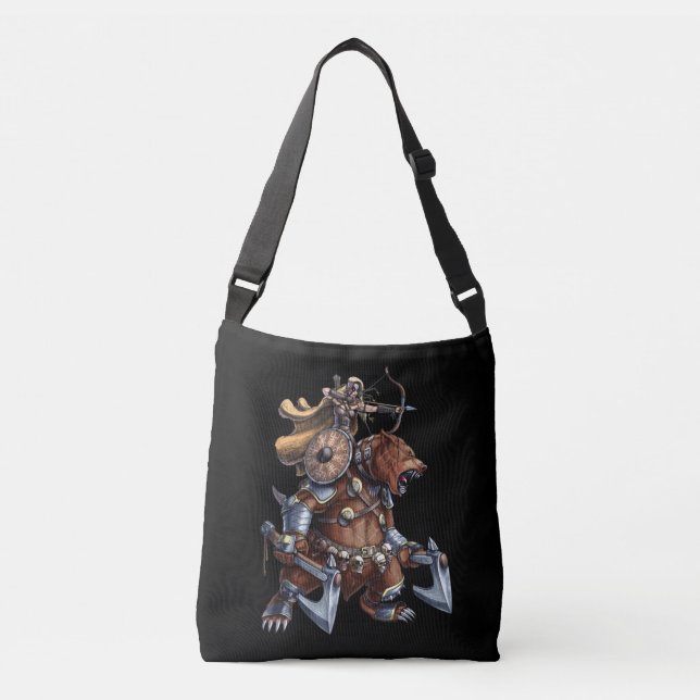 Bolsa Ajustável Viking Archer Fugindo Urso de Guerra (Frente)
