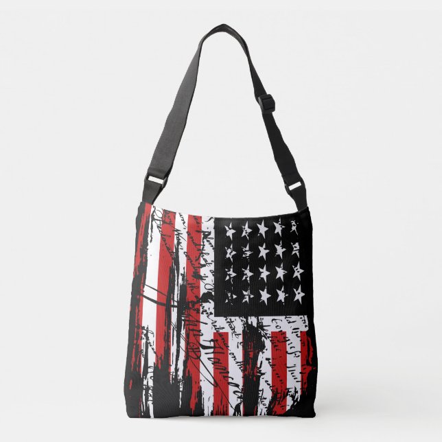 Bolsa Ajustável Vintage American Flag (Frente)