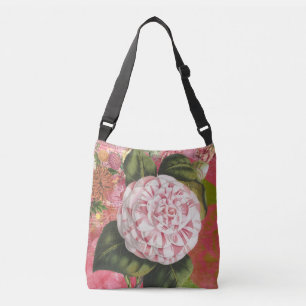 Bolsa Ajustável Vintage Camellia Elegante Colagem Botânica Antica