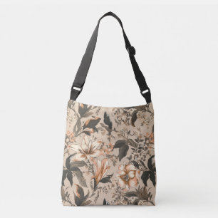 Bolsa Ajustável Vintage Floral Pattern Cross-body Bag