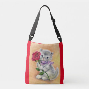 Bolsa Ajustável Vintage Kitten Com Rosa