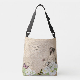 Bolsa Ajustável Vintage Lady Magnolias e Borboletas