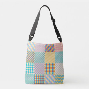 Bolsa Ajustável Vintage Patchwork: Textile Seamless Background (Co