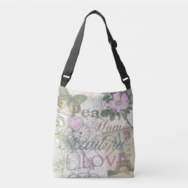 Bolsa Ajustável Vintage Peace Home Belo Amor (Frente)