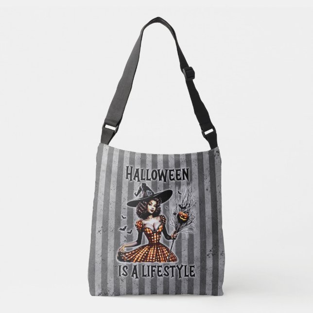 Bolsa Ajustável Vintage Pin-up Halloween Witches (Frente)