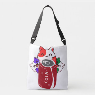 Bolsa Ajustável vintage retro feliz três gatos com cola