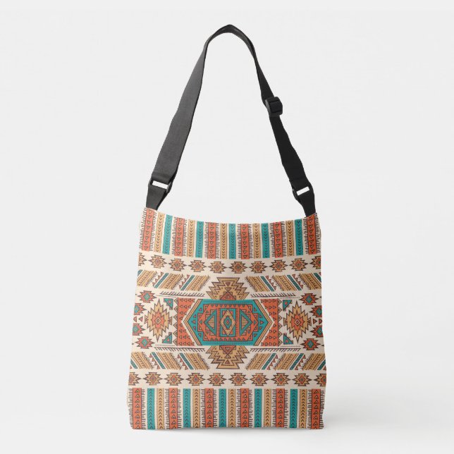Bolsa Ajustável Vintage tribal: padrão étnico sem carne (Frente)