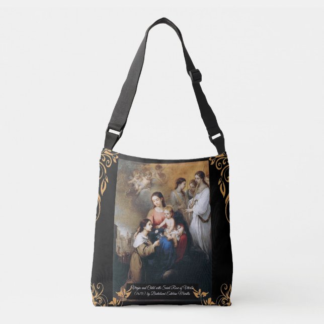 Bolsa Ajustável Virgem e Criança com Santo (Frente)