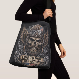 Bolsa Ajustável Viva para Pilotar Motoqueiro Caveira Barbuda
