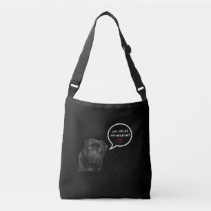 Bolsa Ajustável Você Será Meu Namorados Cachorro Negro Bonito