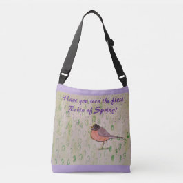 Bolsa Ajustável Você viu o primeiro Robin de Primavera? Roxa