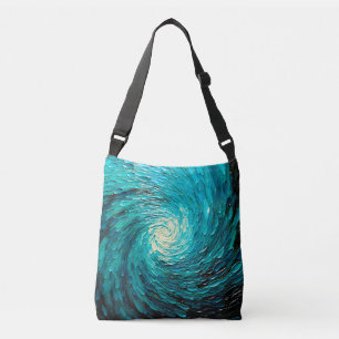 Bolsa Ajustável Vórtice Abstrato de Oceano Turquesa