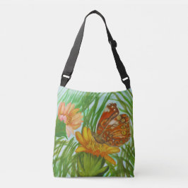 Bolsa Ajustável Watercolor Butterfly flower garden
