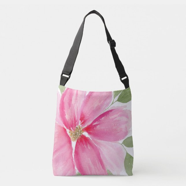 Bolsa Ajustável Watercolor Magenta Bloom (Frente)