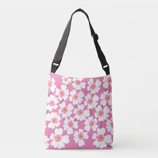 Bolsa Ajustável White Fantasy Flower Lover Pink (Frente)