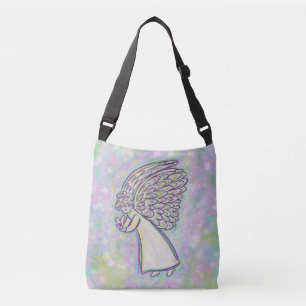 Bolsa Ajustável White Guardian Angel Purpose Art Cross Body Bag