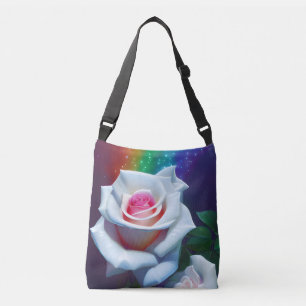 Bolsa Ajustável White Rose Crossbody Bag