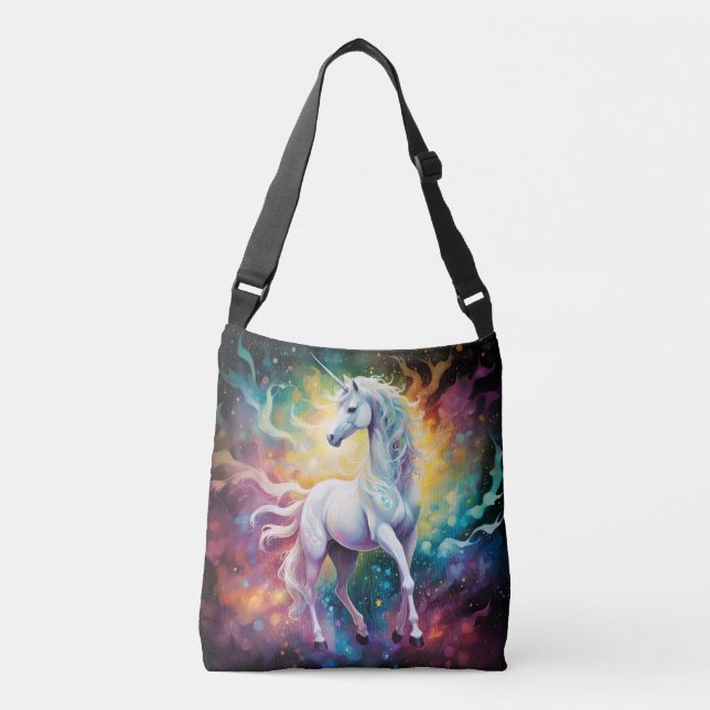 Bolsa Ajustável White Wonder: O Unicórnio Branco Espectral (Frente)