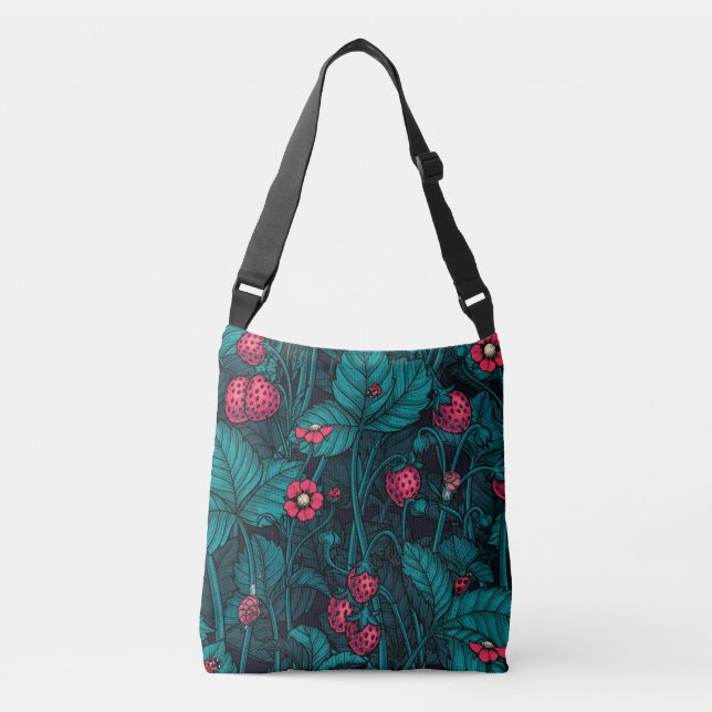 Bolsa Ajustável Wild strawberries, red and blue (Frente)