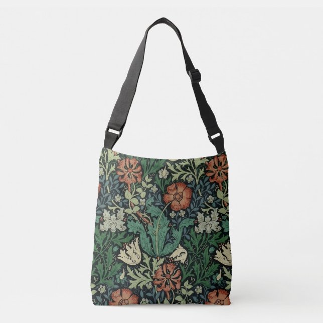 Bolsa Ajustável William Morris Compton Floral Art Nouveau Pattern (Frente)
