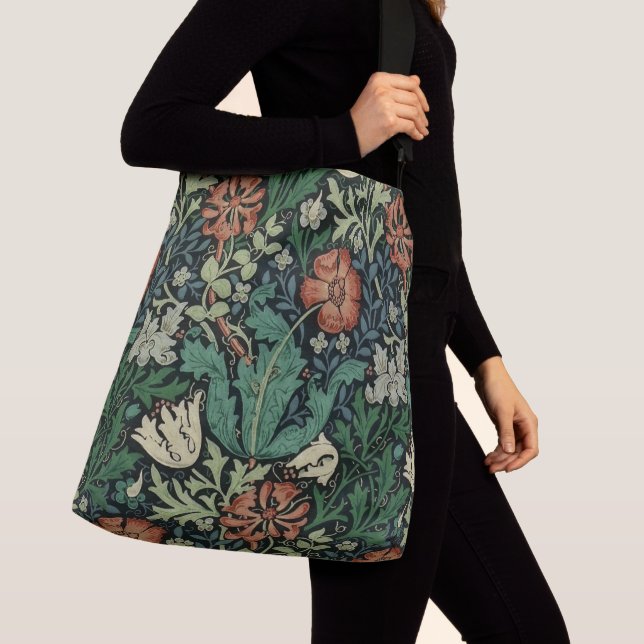 Bolsa Ajustável William Morris Compton Floral Art Nouveau Pattern (Close Up)