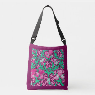 Bolsa Ajustável William Morris Irises, Fuchsia Pink e Wine