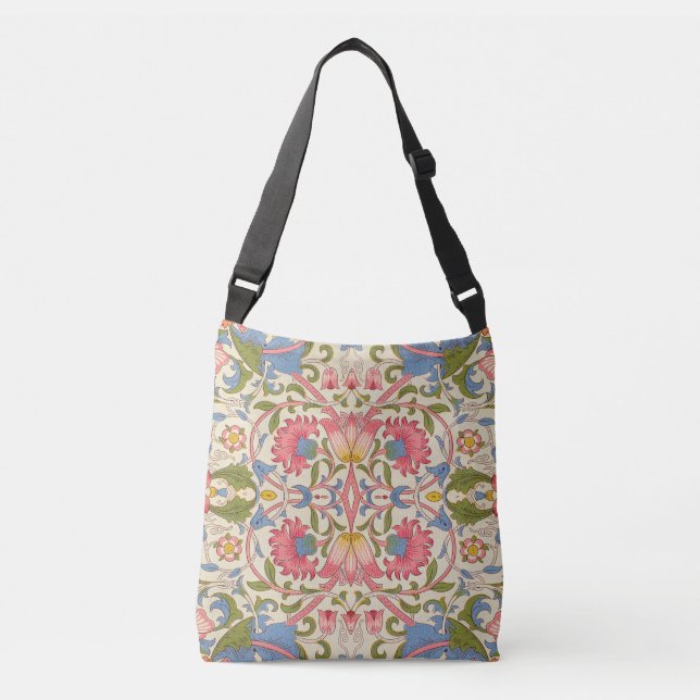 Bolsa Ajustável William Morris Lodden Padrão Floral Pastel  (Frente)