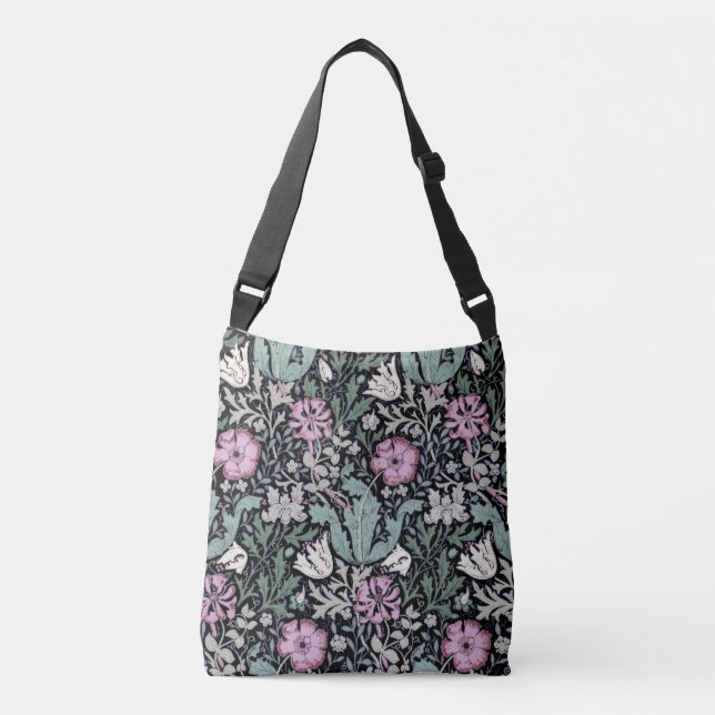 Bolsa Ajustável William Morris Poppy Botanical Victorian Wallpaper (Frente)