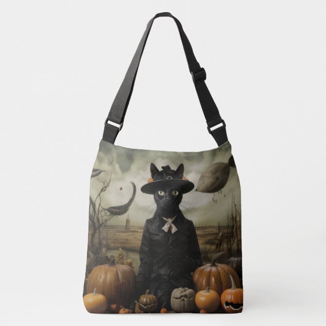 Bolsa Ajustável Witch Cat with Pumpkins  (Frente)