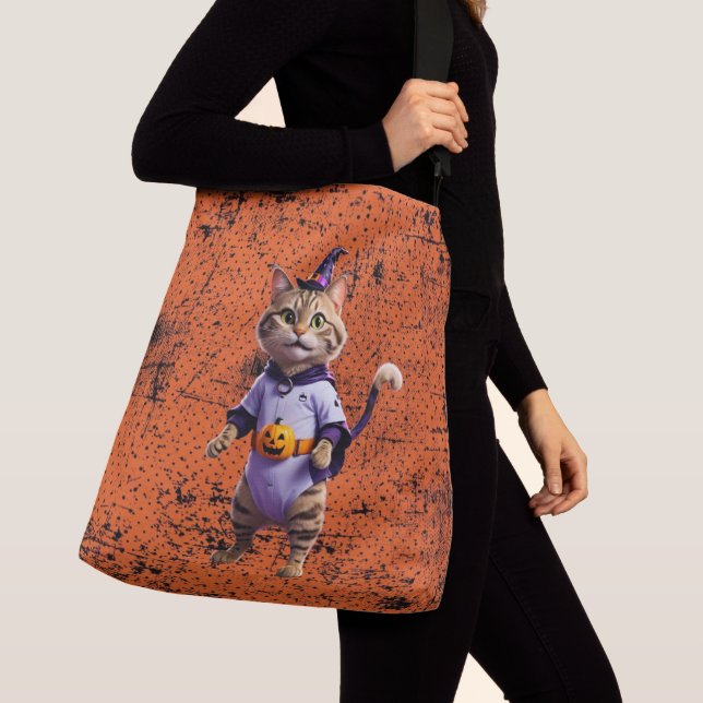 Bolsa Ajustável Witchy Halloween Tabby (Close Up)