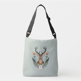 Bolsa Ajustável Woodland Harmony – Boho Deer Botanical Illustratio