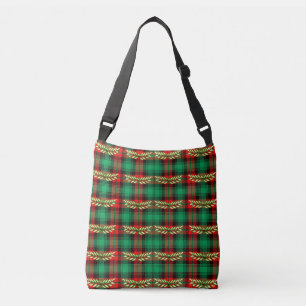 Bolsa Ajustável Xadrez De Natal E Folhas