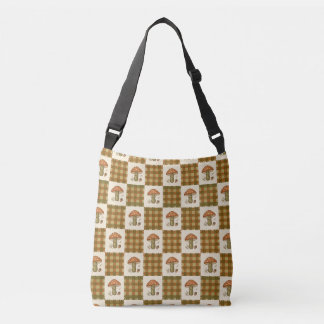 Bolsa Ajustável Xadrez de Outono e Cogumelos