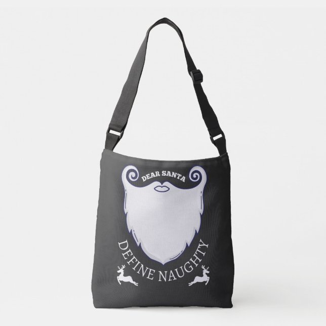 Bolsa Ajustável Xmas Slogan Prezados Papais noeis Definem Malvado (Frente)