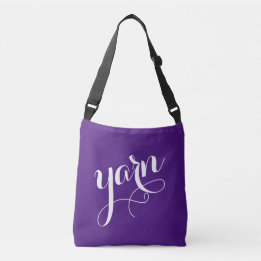 Bolsa Ajustável YARN! Tipografia White Calliografia Roxo