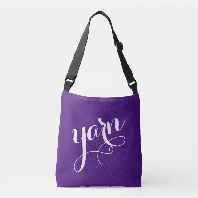 Bolsa Ajustável YARN! Tipografia White Calliografia Roxo (Frente)
