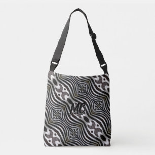 Bolsa Ajustável Zebra Stripes Padrão Elegante Monograma