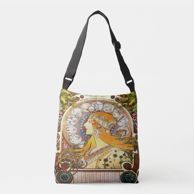 Bolsa Ajustável Zodíaco 1896 de Alfons Mucha (Frente)