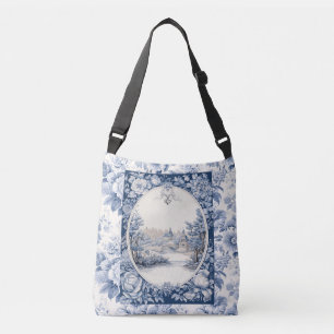 Bolsa azul floral francês