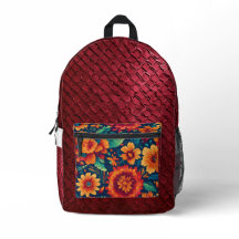 Bolsa bordada burgundy estilo mexicano, corte e co