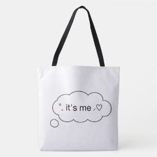 "Bolsa Branca de Tote 'Lindo É Eu' Bolha de Fala