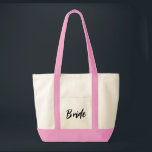Bolsa Bride<br><div class="desc">O saco de totas é mostrado a rosa com texto especial Bride. Cor bolsa: Natural/Rosa</div>