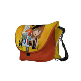 Bolsa Carteiro A bolsa mensageiro francesa do rickshaw do feriado