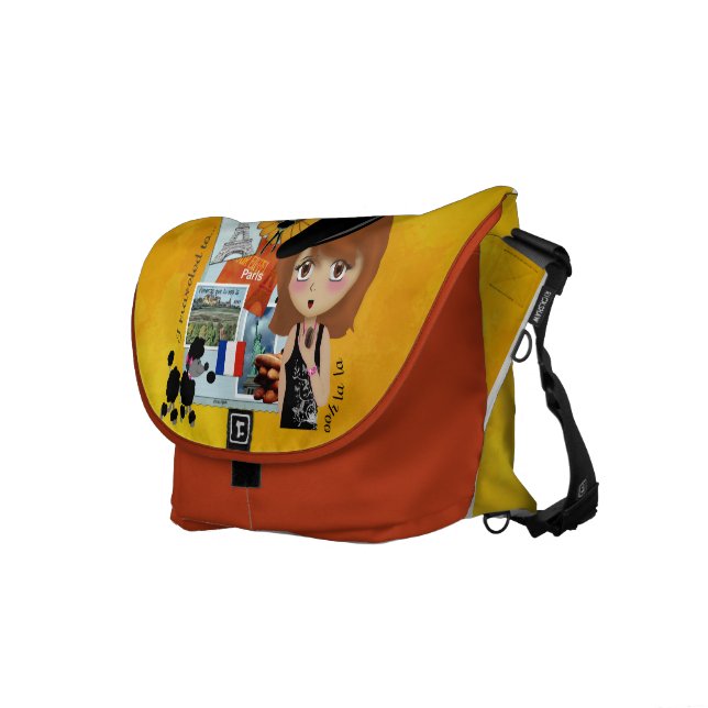 Bolsa Carteiro A bolsa mensageiro francesa do rickshaw do feriado (Frente Direita)