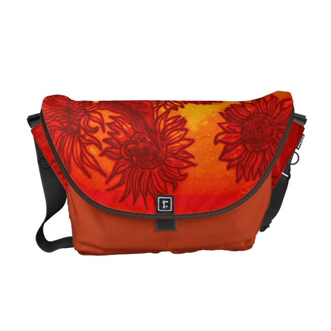 Bolsa Carteiro Girassóis Sassy na laranja (Frente)